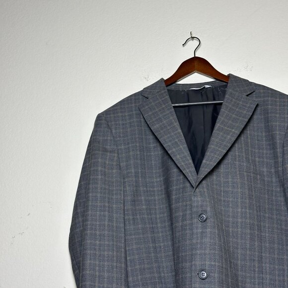 Joseph & Feiss Mens 2-Button Gray Wool Blazer Suit Jacket 48L Chile Sportcoat - Picture 15 of 16